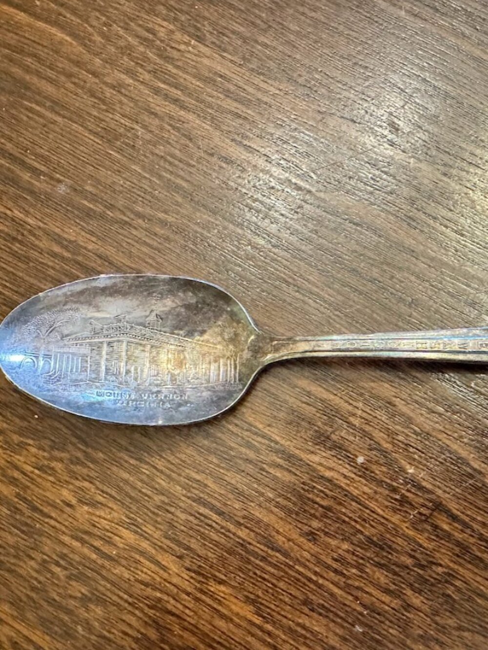 Vtg WM Rogers Silver Plated Souvenir Spoon George Washington Mt Vernon Antique
